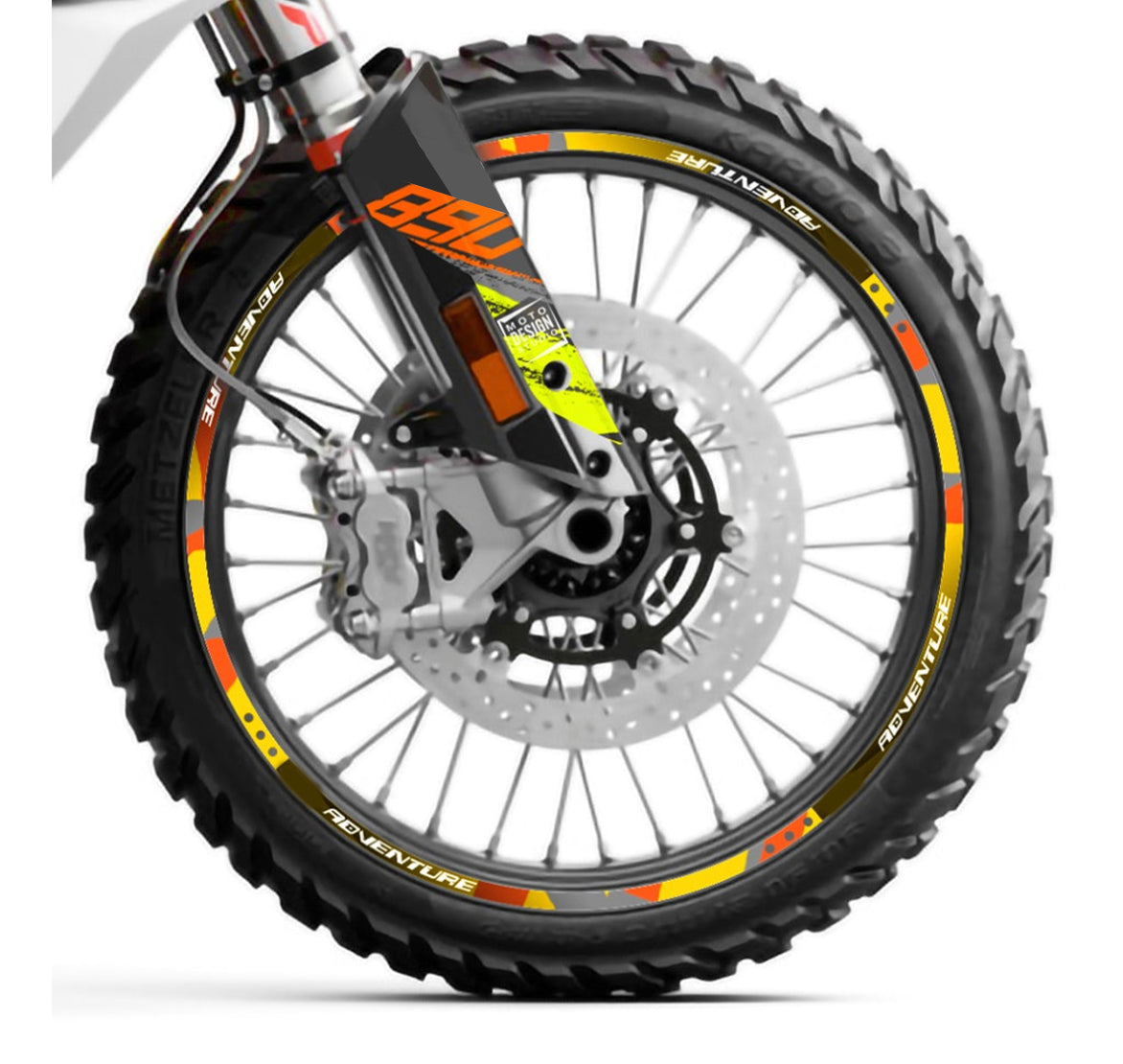 Variant - V1 Yellow/Grey/Orange - Wheel Graphics Kit